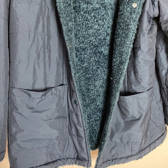 Halogen navy blue reversible hooded teddy bear jacket size XL NWT - Picture 9 of 12